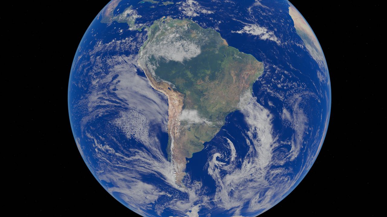 Crafting Captivating Headlines: Your awesome post title goes here Stunning satellite image of Earth focusing on the South American continent with clear blue oceans visible.